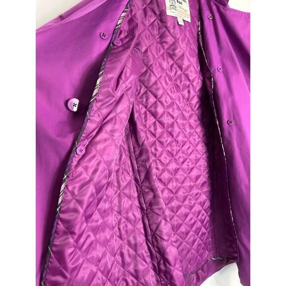 London Fog Women's Heritage Trench Coat w/ Hood & Liner in Purple - Sz S - Picture 8 of 12
